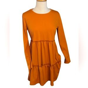 Crew Neck Babydoll Dress